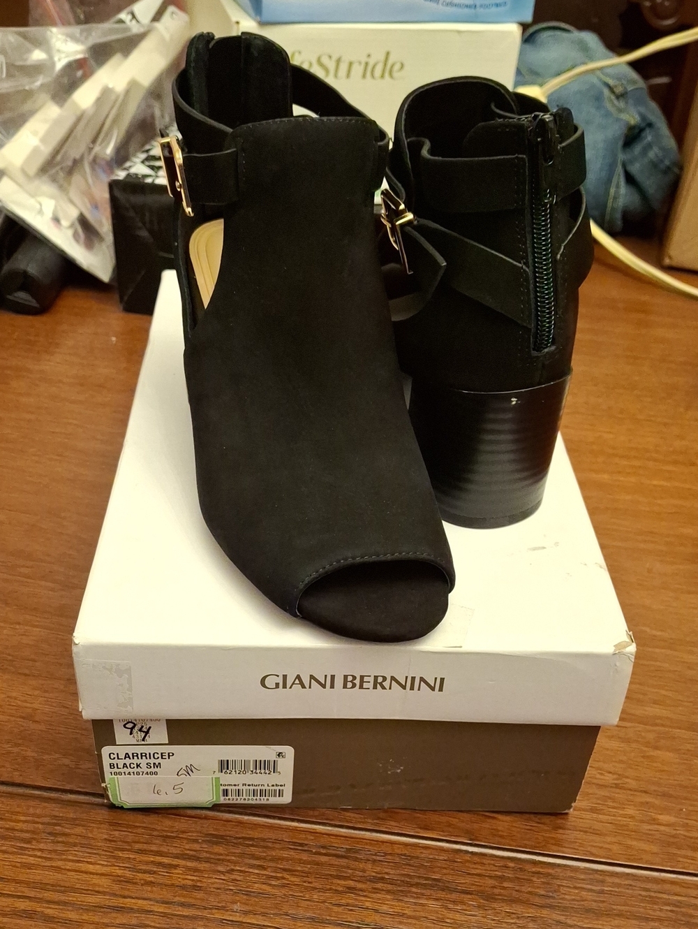 Giani Bernini Gaelln Black Leather Suede Uppers Sz 6.5 NIB
